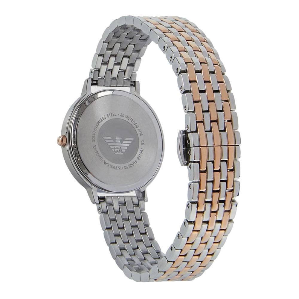 Emporio Armani Silver Sunray Dial Two-Tone Stainless Steel Strap Watch For Women - AR11113 Watches Emporio Armani   