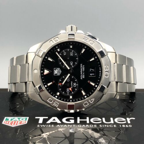 Tag Heuer Aquaracer Quartz 40mm Black Dial Silver Steel Strap Watch for Men - WAY111Z.BA0928 Watches Tag Heuer   