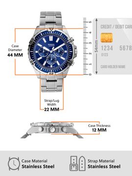 Fossil Garrett Chronograph Blue Dial Silver Steel Strap Watch for Men - FS5623 Watches Fossil   