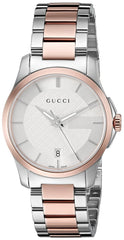 Gucci G Timeless Silver Dial Two Tone Steel Strap Watch For Women - YA126528 Watches Gucci   