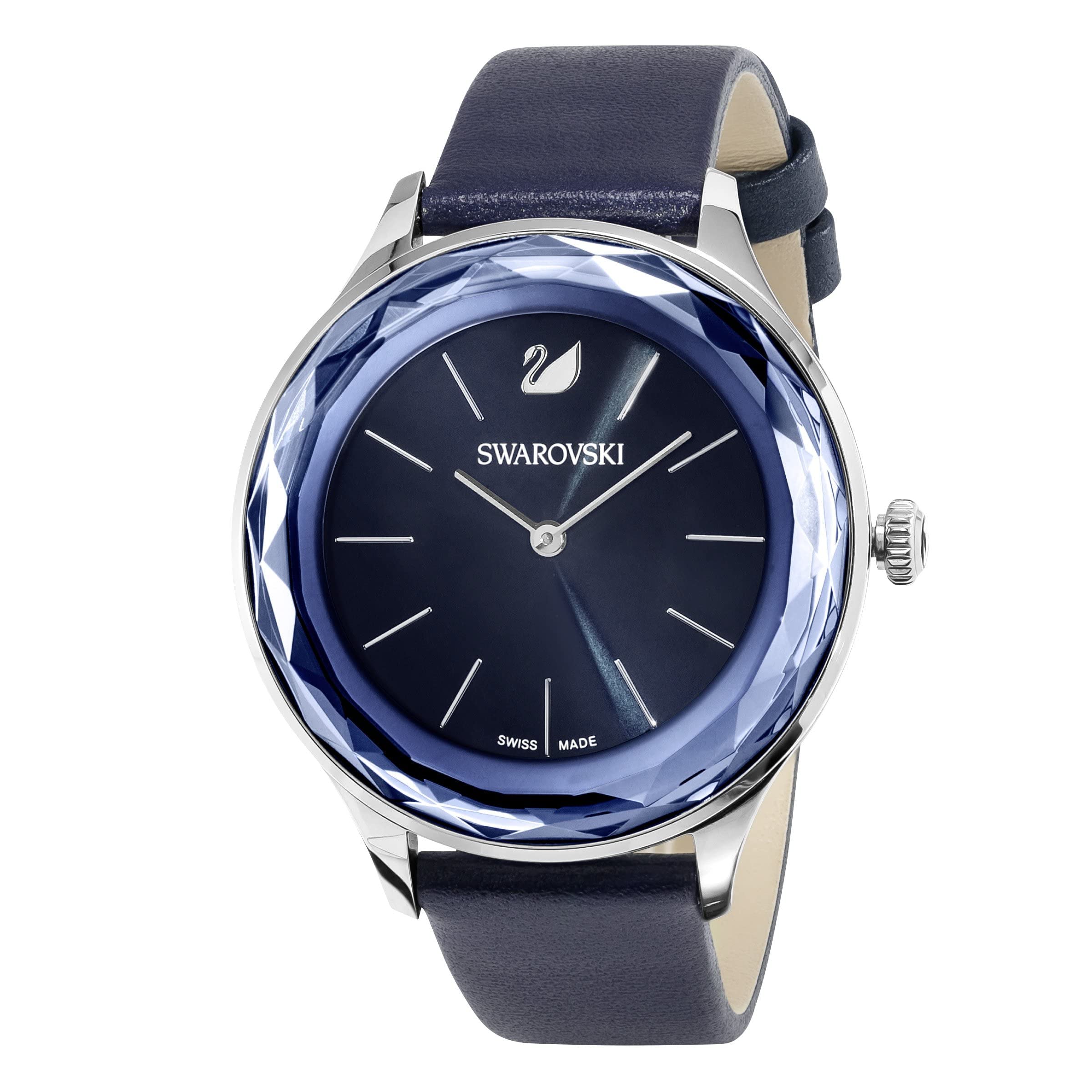 Swarovski Octea Nova Blue Dial Blue Leather Strap Watch for Women - 5295349 Watches Swarovski   