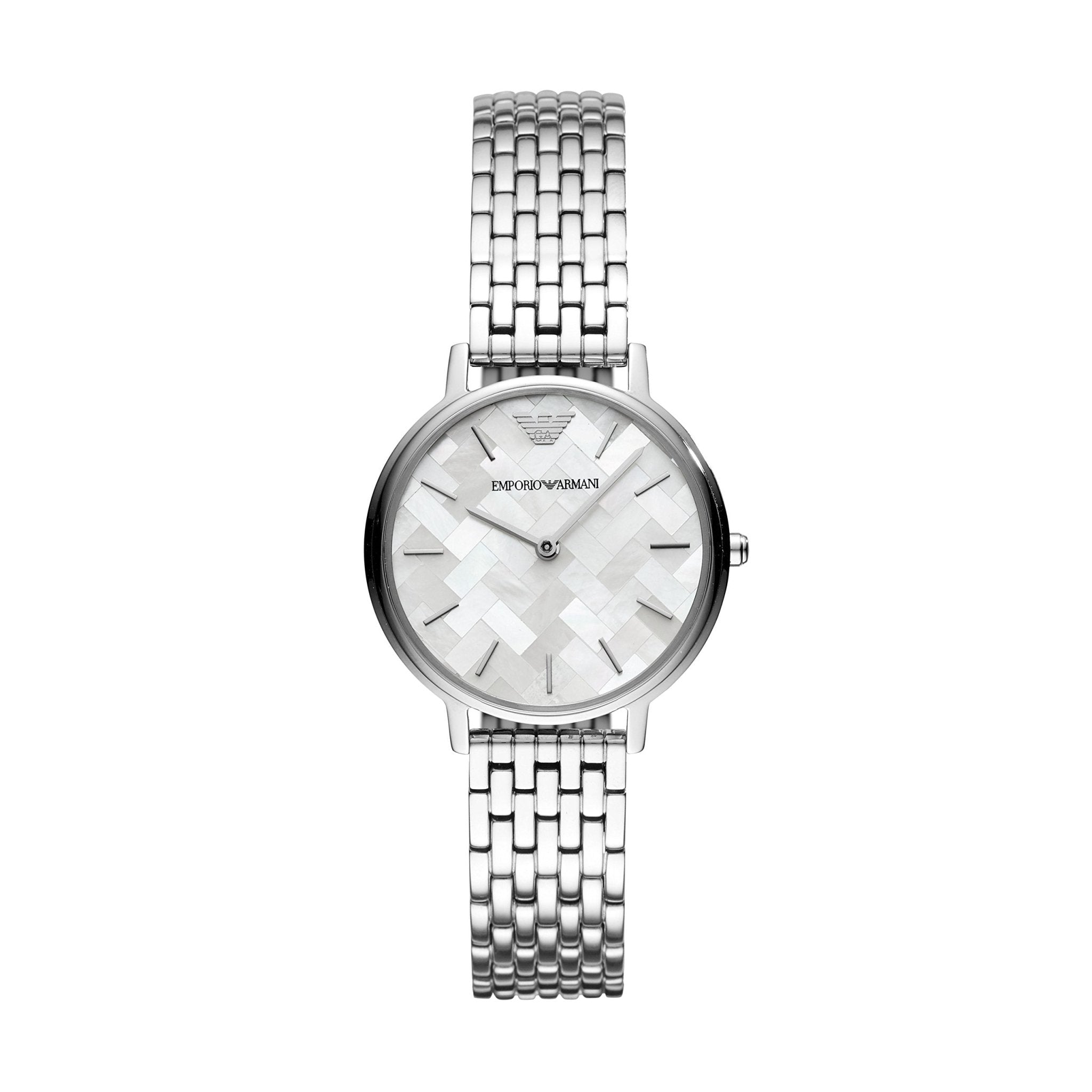 Emporio Armani Mother of Pearl Dial Silver Stainless Steel Watch For Women - AR11112 Watches Emporio Armani   