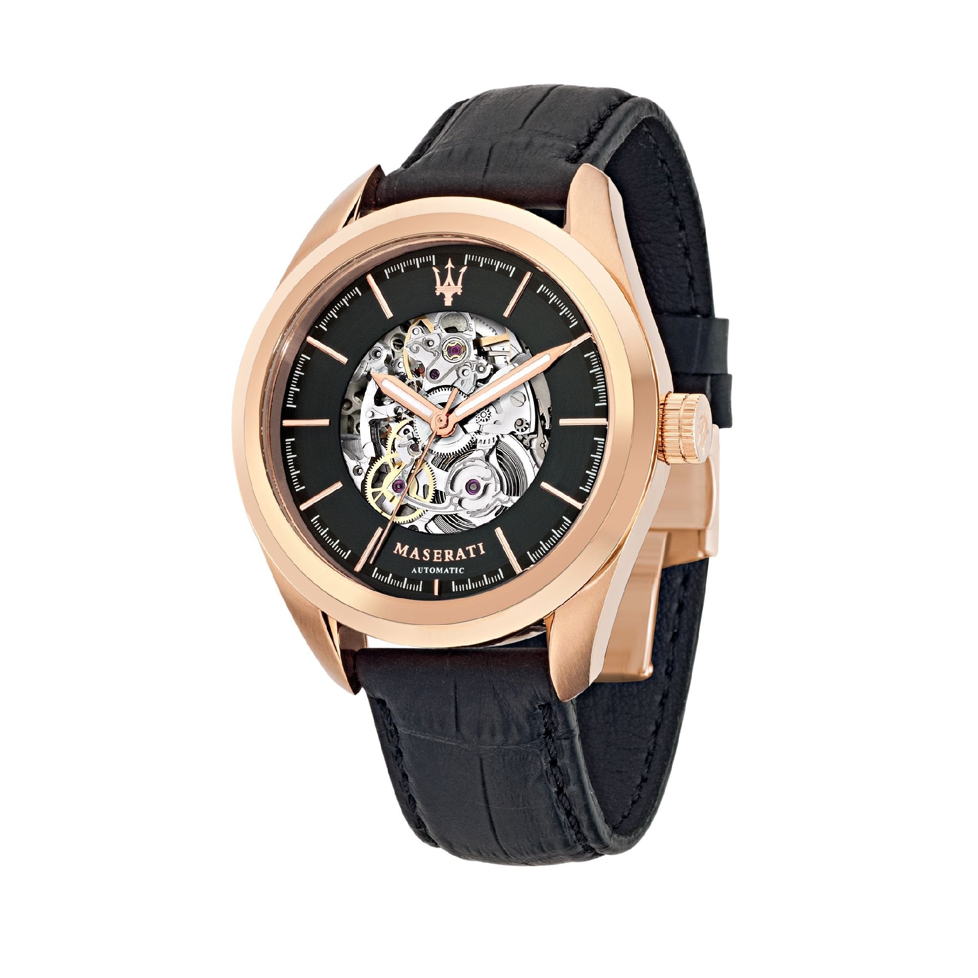 Maserati Traguardo Automatic Black Skeleton Dial Watch For Men - R8821112001 Watches Maserati   