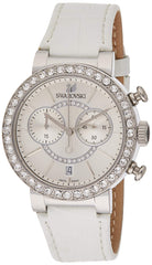 Swarovski Citra Sphere Chronograph White Dial White Leather Strap Watch for Women - 5027127 Watches Swarovski   