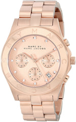 Marc Jacobs Blade Pink Dial Rose Gold Stainless Steel Strap Watch for Women - MBM3102 Watches Marc Jacobs   