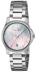 Gucci G Timeless Mother of Pearl Dial Silver Steel Strap Watch For Women - YA126543 Watches Gucci   