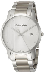 Calvin Klein City Chronograph White Dial Silver Steel Strap Watch for Men - K2G2G14X Watches Calvin Klein   