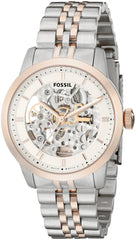 Fossil Townsman Automatic Skeleton White Dial Two Tone Steel Strap Watch for Men - ME3075 Watches Fossil   