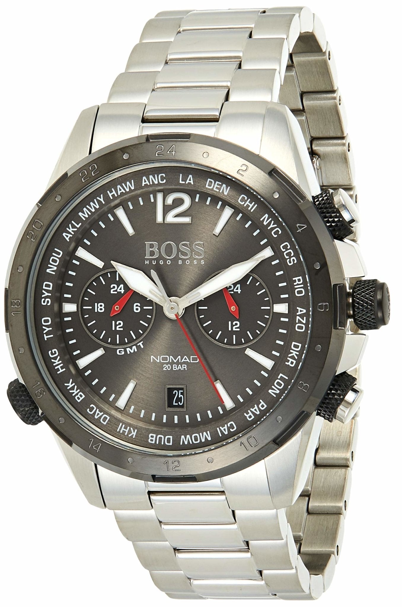 Hugo Boss Nomad Grey Dial Silver Steel Strap Watch for Men - 1513774 Watches Hugo Boss   