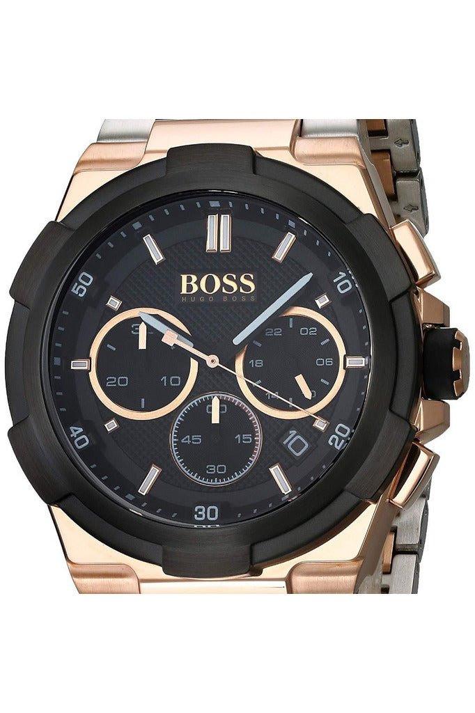 Hugo Boss Supernova Black Dial Two Tone Steel Strap Watch for Men - 1513358 Watches Hugo Boss   