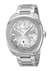 Gucci G Timeless GG2570 Silver Dial Silver Steel Strap Watch For Men - YA142402 Watches Gucci   