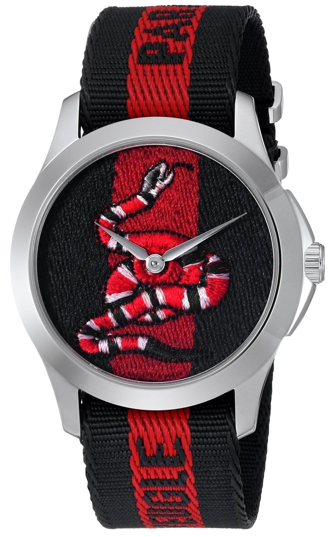Gucci Le Marche Des Merveilles Blue Red Dial Blue Red Nylon Strap Unisex Watch - YA126493 Watches Gucci   