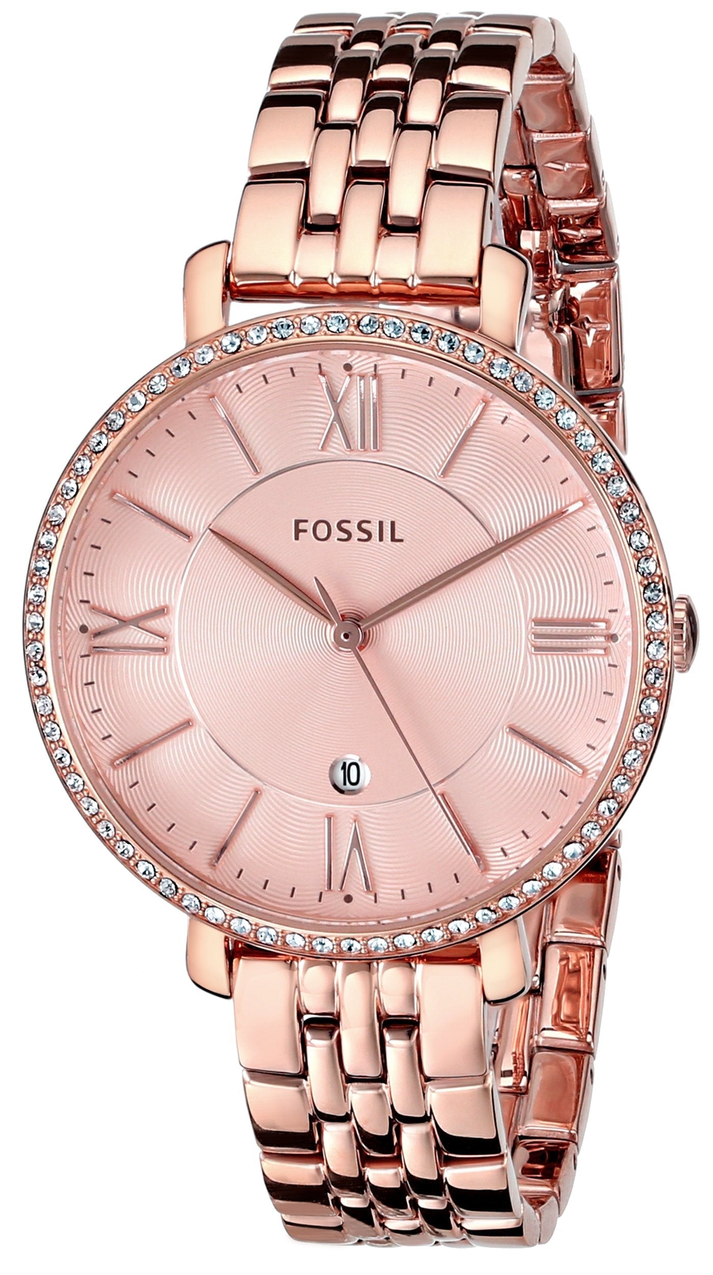 Fossil Jacqueline Rose Gold Dial Rose Gold Steel Strap Watch for Women - ES3632 Watches Fossil   