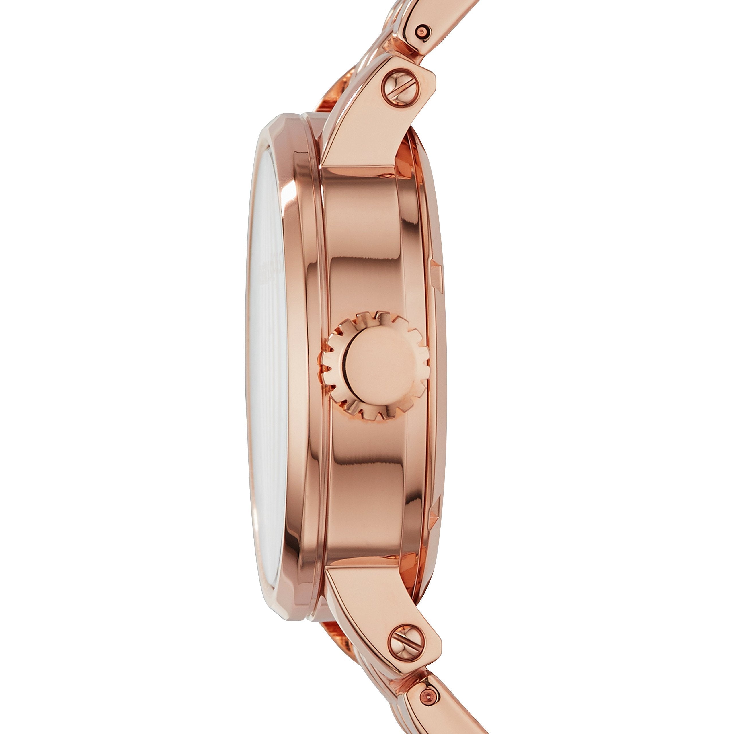 Fossil Boyfriend Automatic Skeleton Rose Gold Dial Rose Gold Steel Strap Watch for Women - ME3065 Watches Fossil   