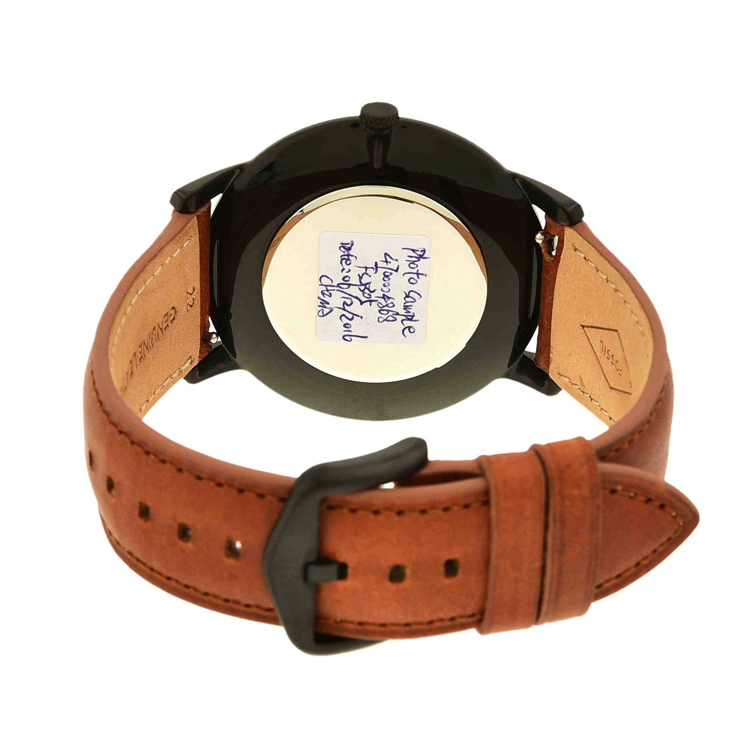 Fossil The Minimalist Black Dial Brown Leather Strap Watch for Men - FS5305 Watches Fossil   