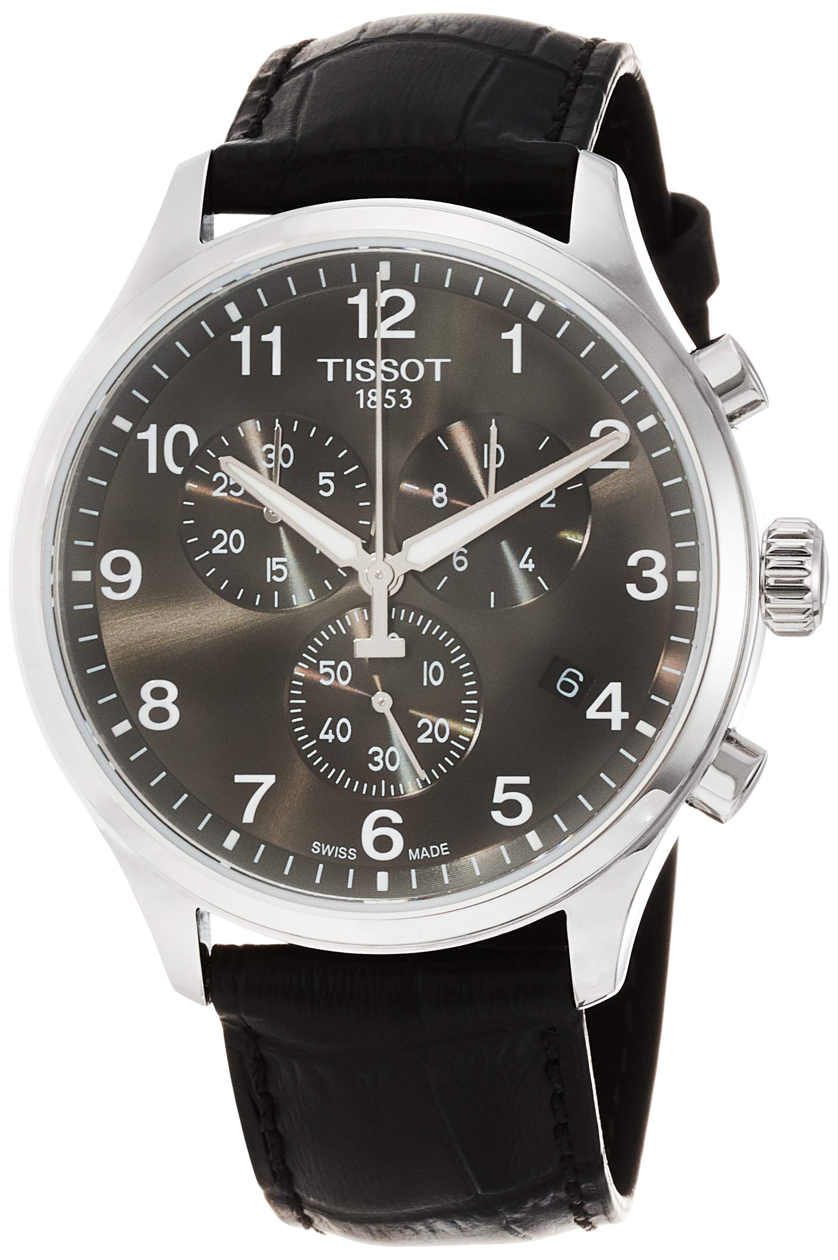 Tissot Chrono XL Classic 45mm Black Dial Black Leather Strap Watch For Men - T116.617.16.057.00 Watches Tissot   