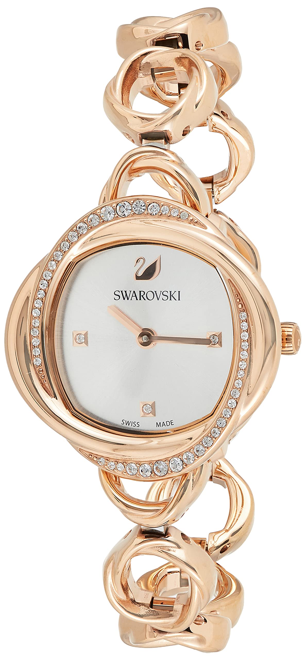 Swarovski Crystal Flower Silver Dial Rose Gold Steel Strap Watch for Women - 5547626 Watches Swarovski   