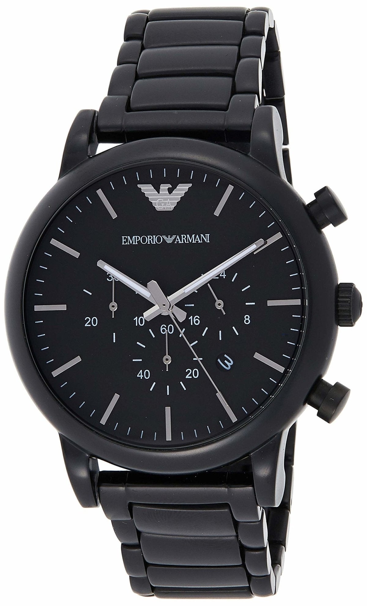 Emporio Armani Luigi Chronograph Black Dial Black Stainless Steel Watch For Men - AR1895 Watches Emporio Armani   