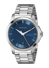 Gucci G Timeless Blue Dial Silver Steel Strap Watch For Men - YA126440 Watches Gucci   