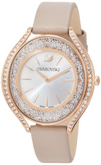 Swarovski Crystalline Aura Silver Dial Beige Leather Strap Watch for Women - 5519450 Watches Swarovski   