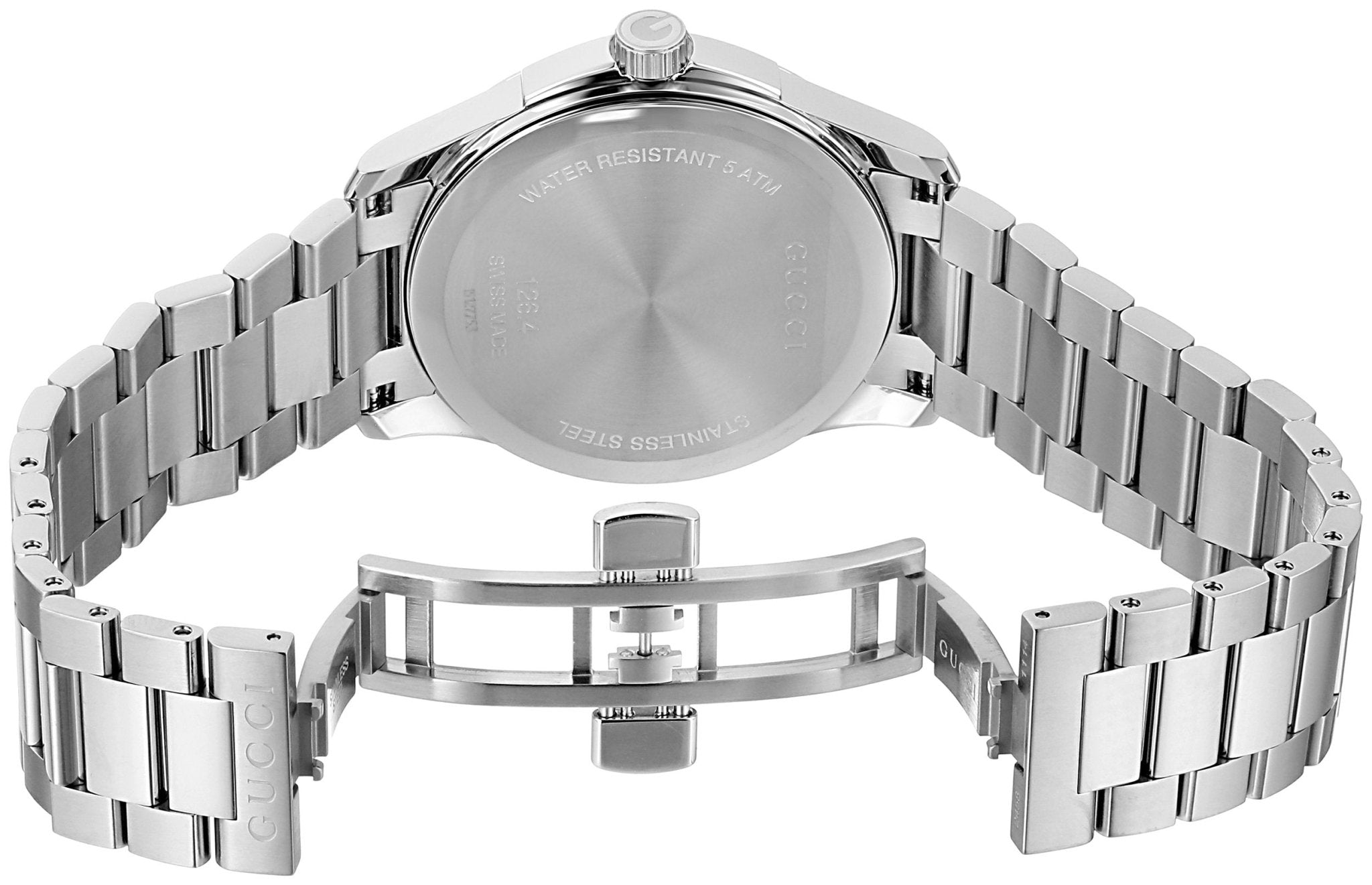 Gucci G Timeless Silver Dial Silver Steel Strap Unisex Watch - YA126442 Watches Gucci   