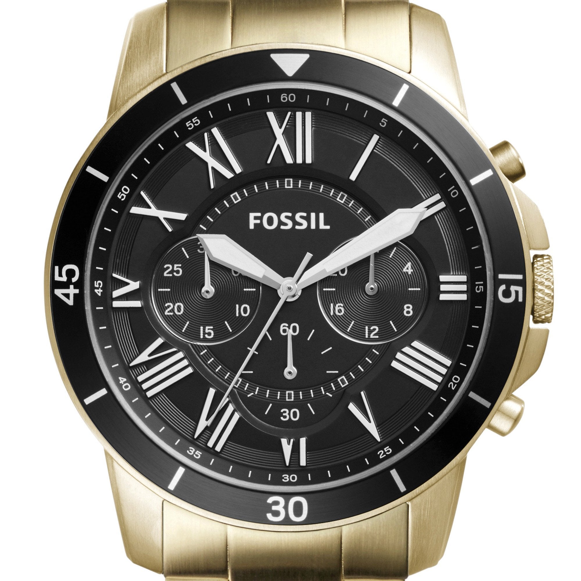 Fossil Inscription Automatic Black Dial Gold Steel Strap Watch for Men - FS5267 Watches Fossil   