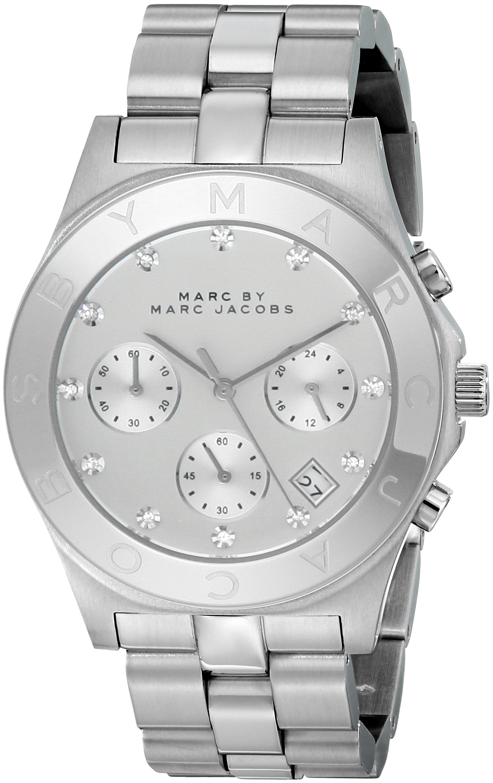 Marc Jacobs Blade White Dial SIlver Stainless Steel Strap Watch for Women - MBM3100 Watches Marc Jacobs   