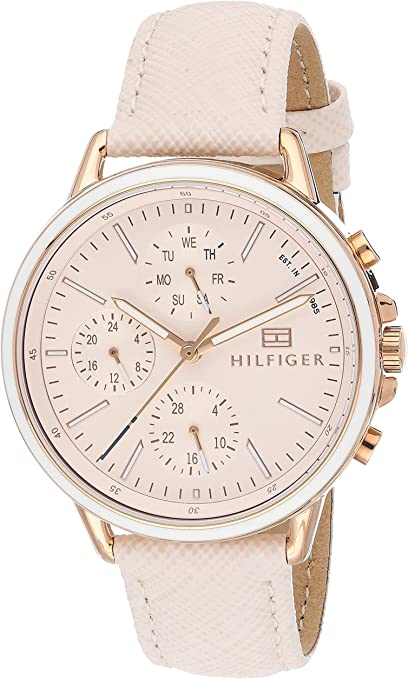 Tommy Hilfiger Carly Cream Dial Cream Leather Strap Watch for Women -1781789 Watches Tommy Hilfiger   