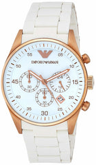 Emporio Armani Sportivo White Dial White Rubber Strap Watch For Men - AR5919 Watches Emporio Armani   