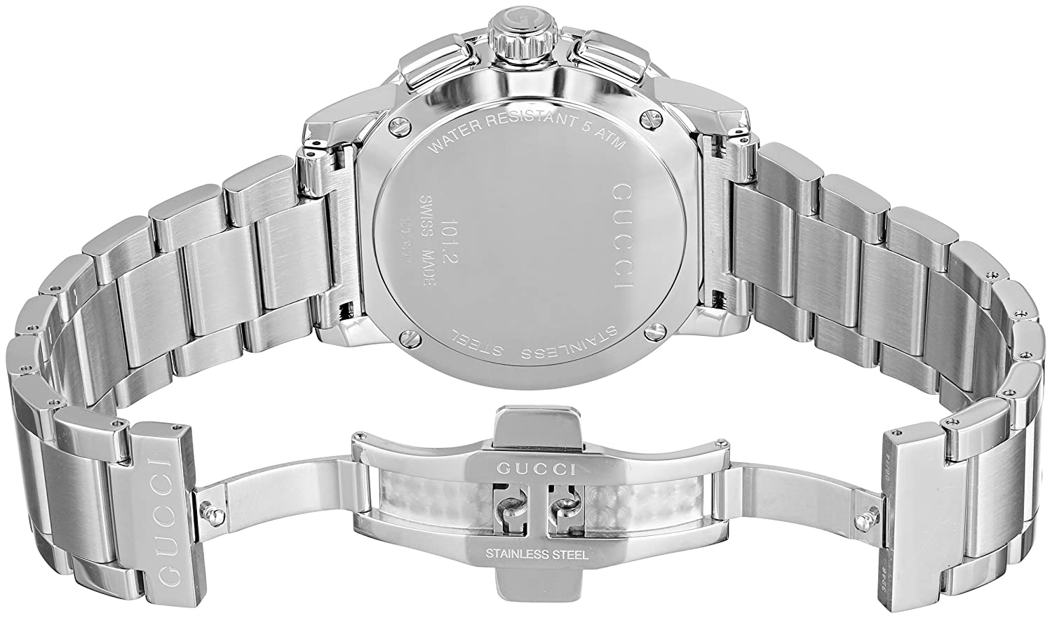 Gucci G Chrono Chronograph Silver Dial Silver Steel Strap Watch For Men - YA101201 Watches Gucci   