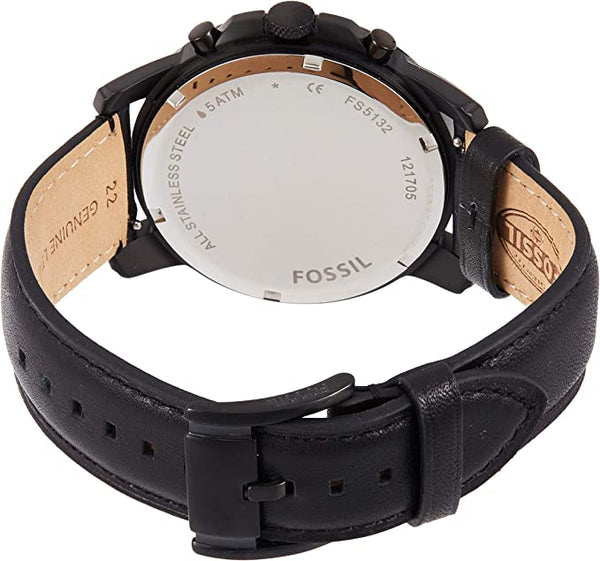 Fossil Grant Chronograph Black Dial Black Leather Strap Watch for Men - FS5132 Watches Fossil   