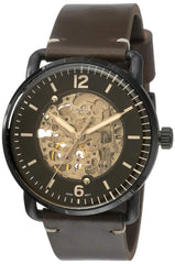 Fossil Commuter Automatic Black Dial Brown Leather Strap Watch for Men - ME3158 Watches Fossil   