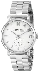 Marc Jacobs Baker White Dial Silver Stainless Steel Strap Watch for Women - MBM3242 Watches Marc Jacobs   