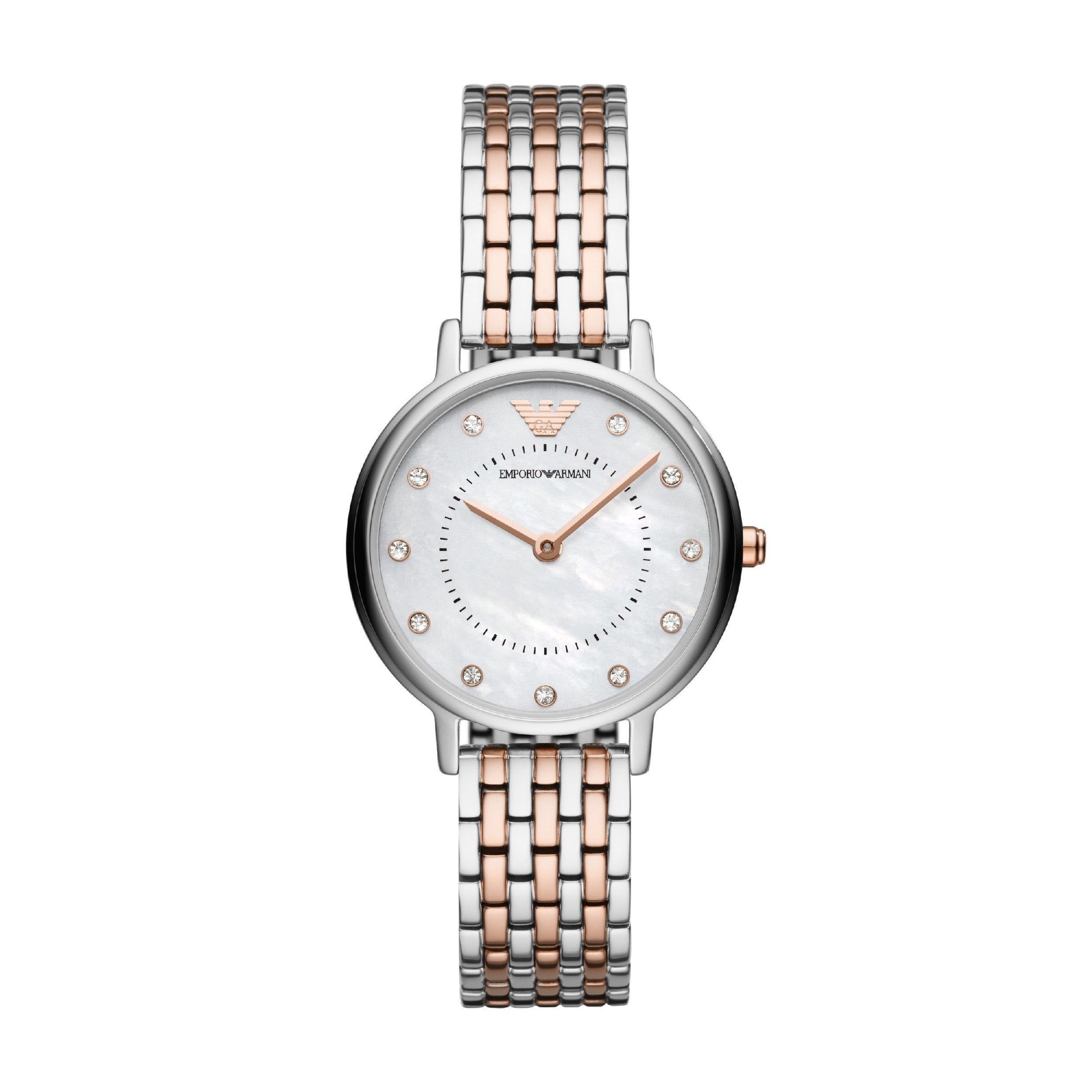 Emporio Armani Mother of Pearl Dial Two Tone Stainless Steel Watch For Women - AR11094 Watches Emporio Armani   