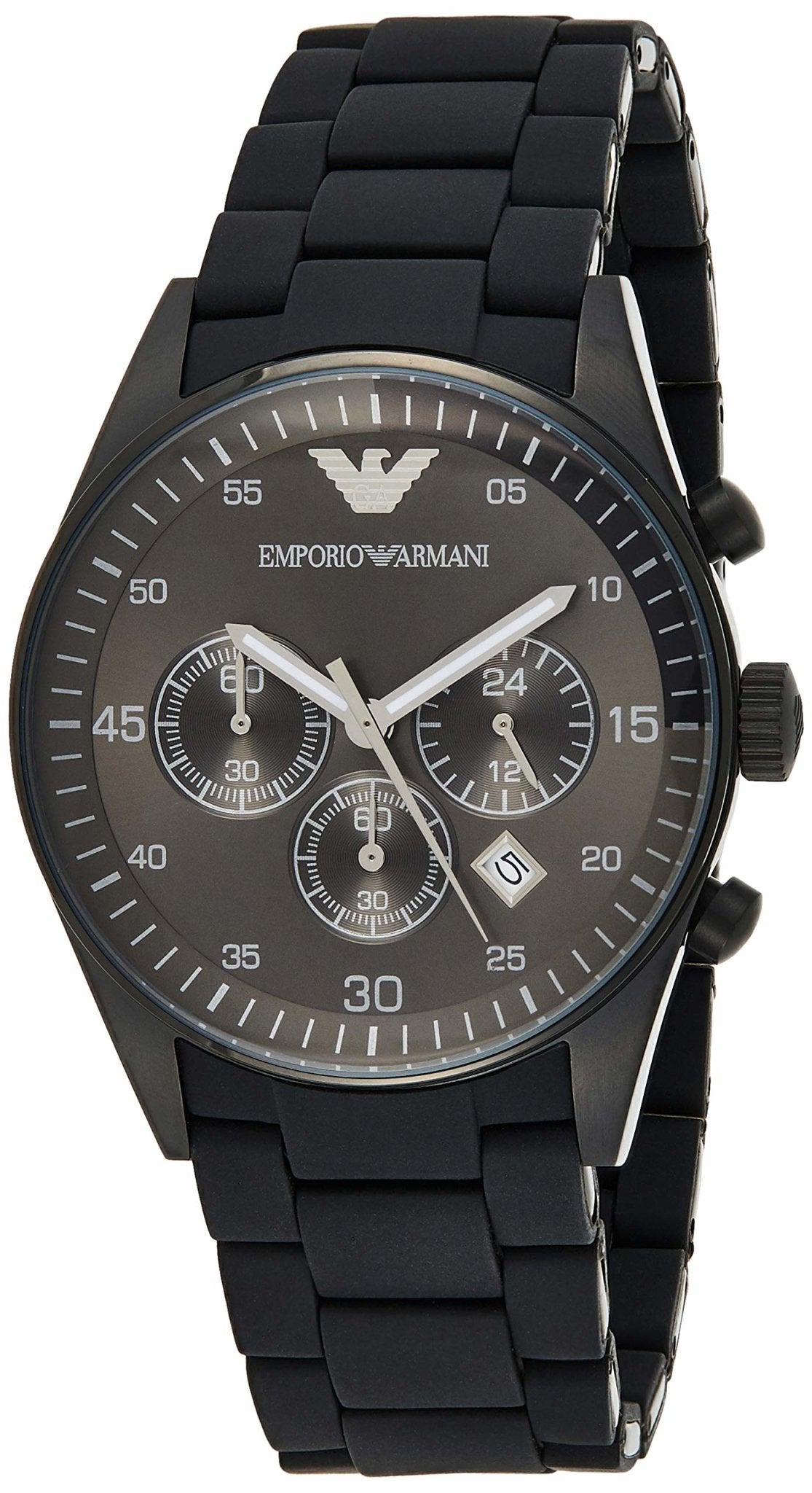 Emporio Armani Sportivo Chronograph Black Dial Black Stainless Steel Watch For Men - AR5889 Watches Emporio Armani   