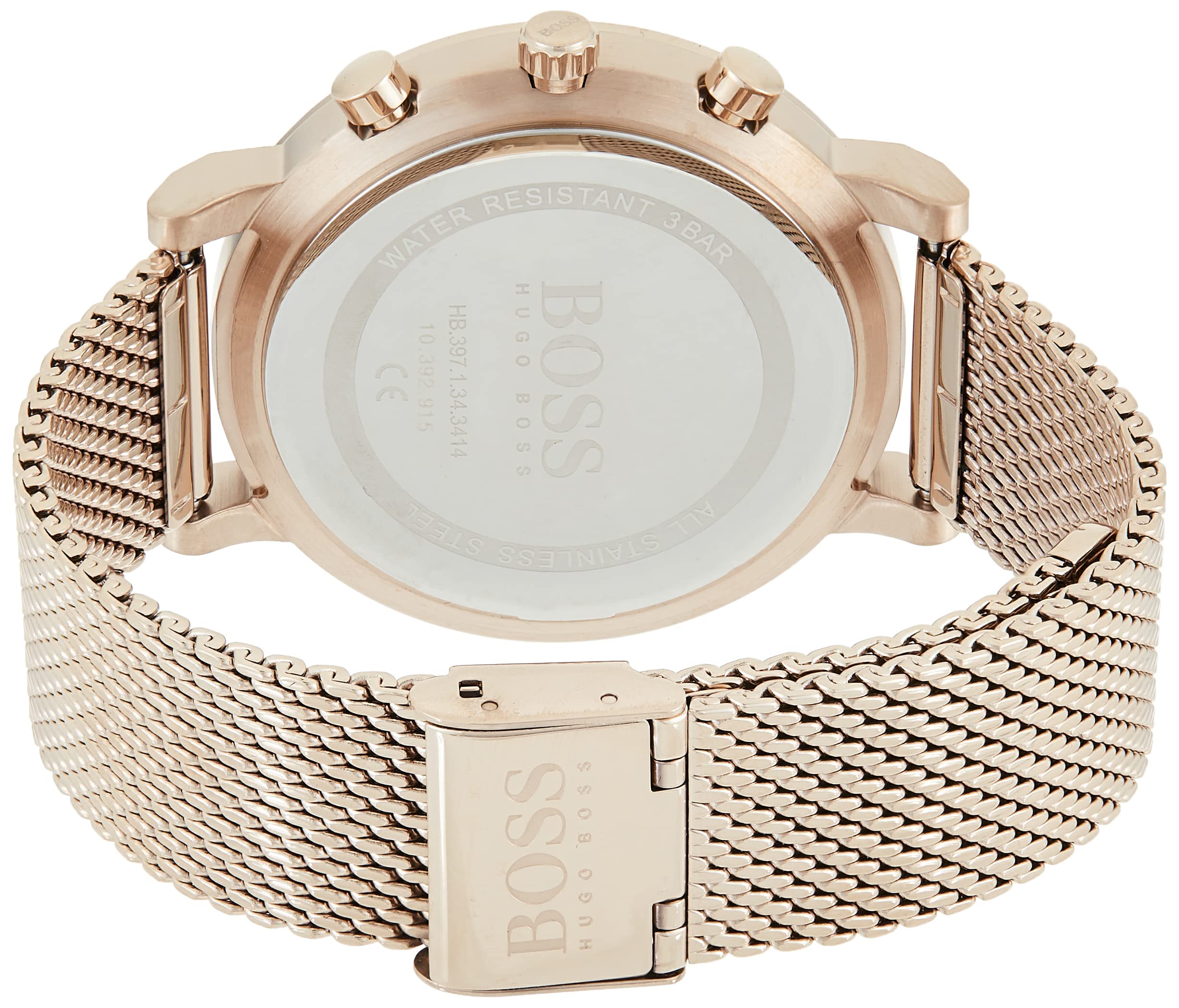 Hugo Boss Integrity Black Dial Gold Mesh Bracelet Watch for Men - 1513808 Watches Hugo Boss   