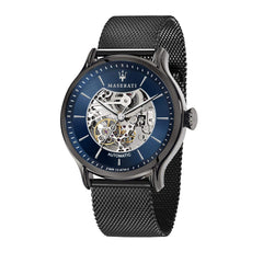 Maserati Epoca Automatic Skeleton Blue Dial Mesh Bracelet Watch For Men - R8823118002 Watches Maserati   