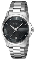 Gucci G Timeless Black Dial Silver Steel Strap Unisex Watch - YA126457 Watches Gucci   