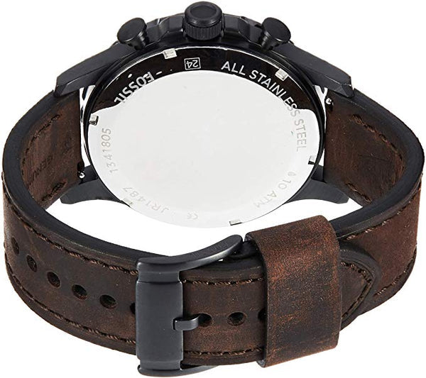 Fossil Nate Chronograph Brown Dial Brown Leather Strap Watch for Men - JR1487 Watches Fossil   