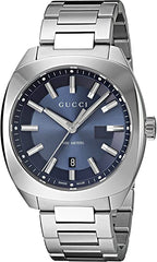 Gucci GG2570 Blue Dial Silver Steel Strap Watch For Men - YA142303 Watches Gucci   