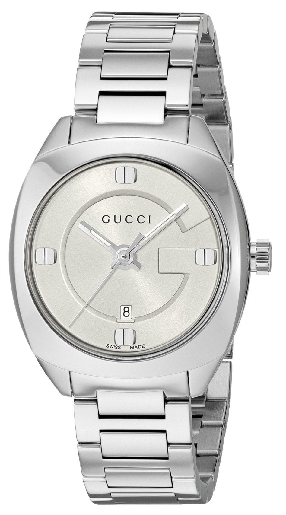 Gucci GG2570 White Dial Silver Steel Strap Watch For Women - YA142502 Watches Gucci   