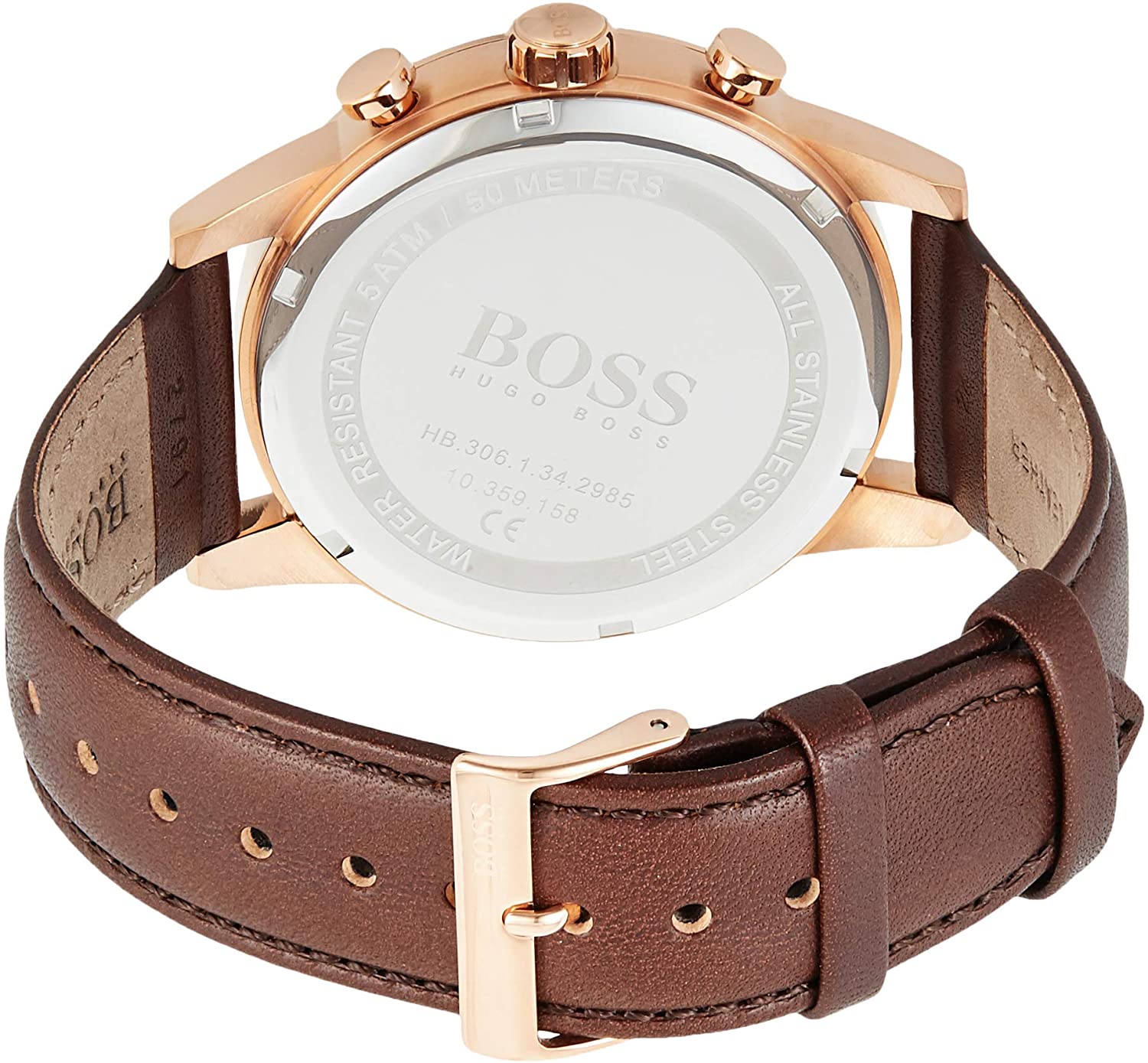 Hugo Boss Navigator Grey Dial Brown Leather Strap Watch for Men - 1513496 Watches Hugo Boss   