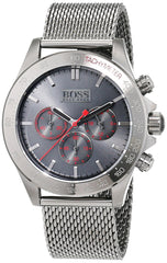 Hugo Boss Ikon Grey Dial Grey Mesh Bracelet Watch for Men - 1513443 Watches Hugo Boss   