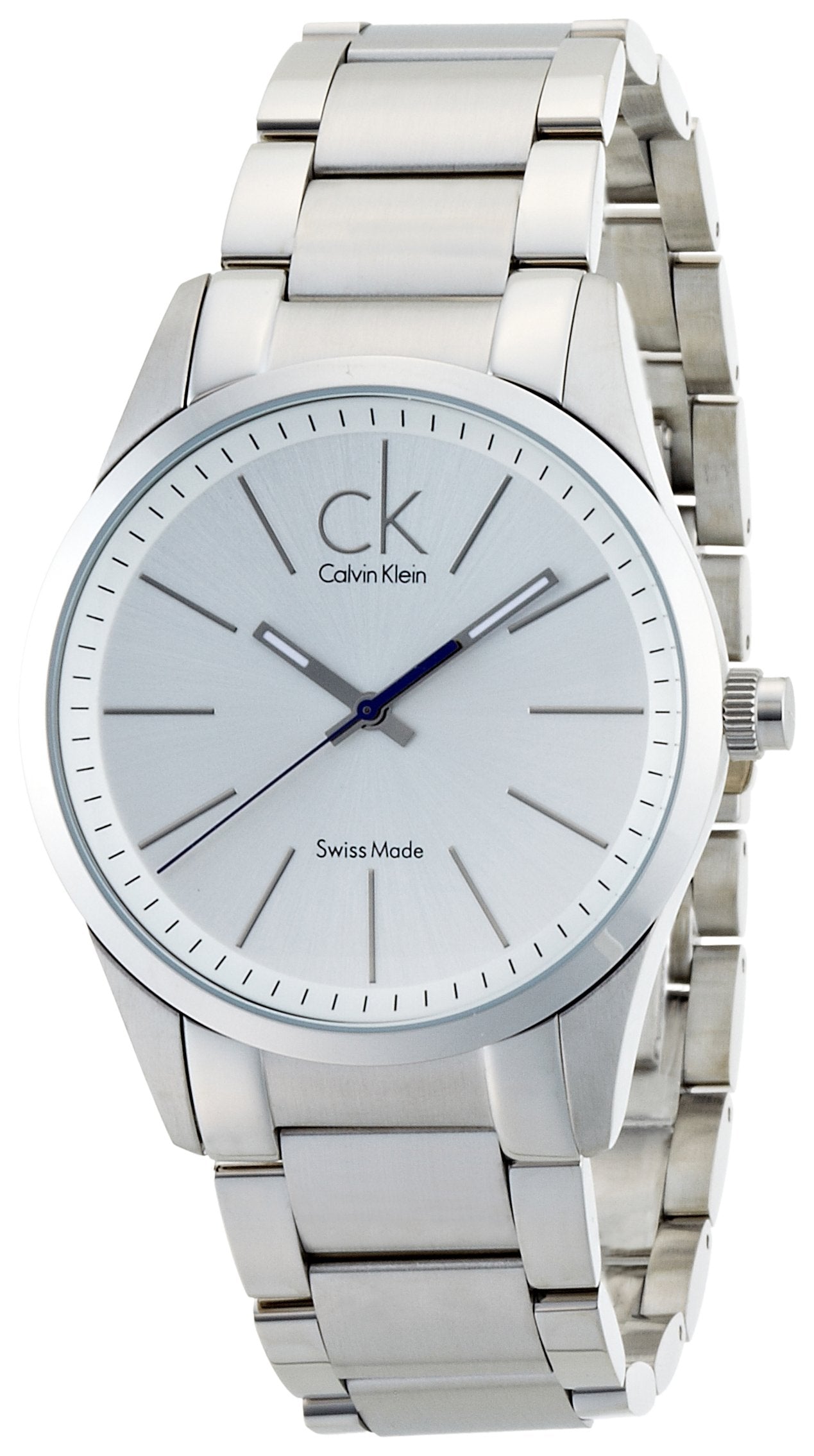 Calvin Klein Bold White Dial Silver Steel Strap Watch for Men - K2241120 Watches Calvin Klein   