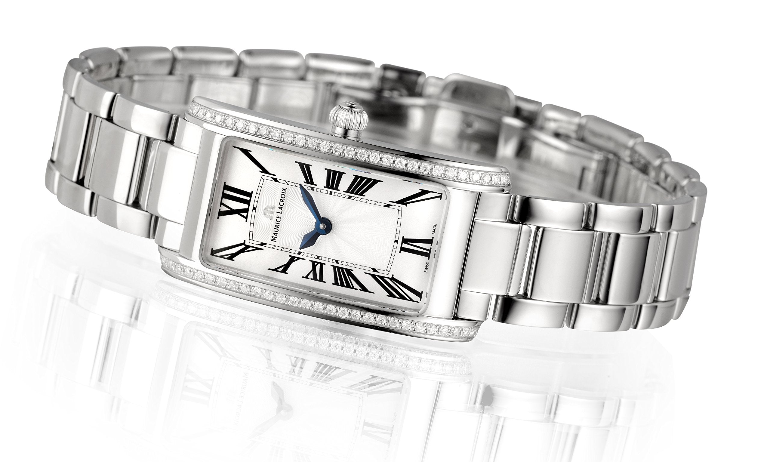 Maurice Lacroix Fiaba Diamonds White Dial Silver Steel Strap Watch for Women - FA2164-SD532-118 Watches Maurice Lacroix   
