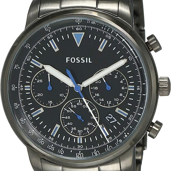 Fossil Goodwin Chrono Analog Black Dial Black Steel Strap Watch for Men - FS5518 Watches Fossil   