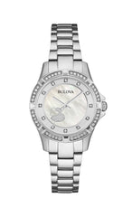 Bulova Crystal Silver Dial Silver Steel Strap Watch for Women - 96L226 Watches Bulova   