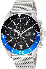 Hugo Boss Ocean Edition Black Dial Silver Mesh Strap Watch for Men - 1513742 Watches Hugo Boss   