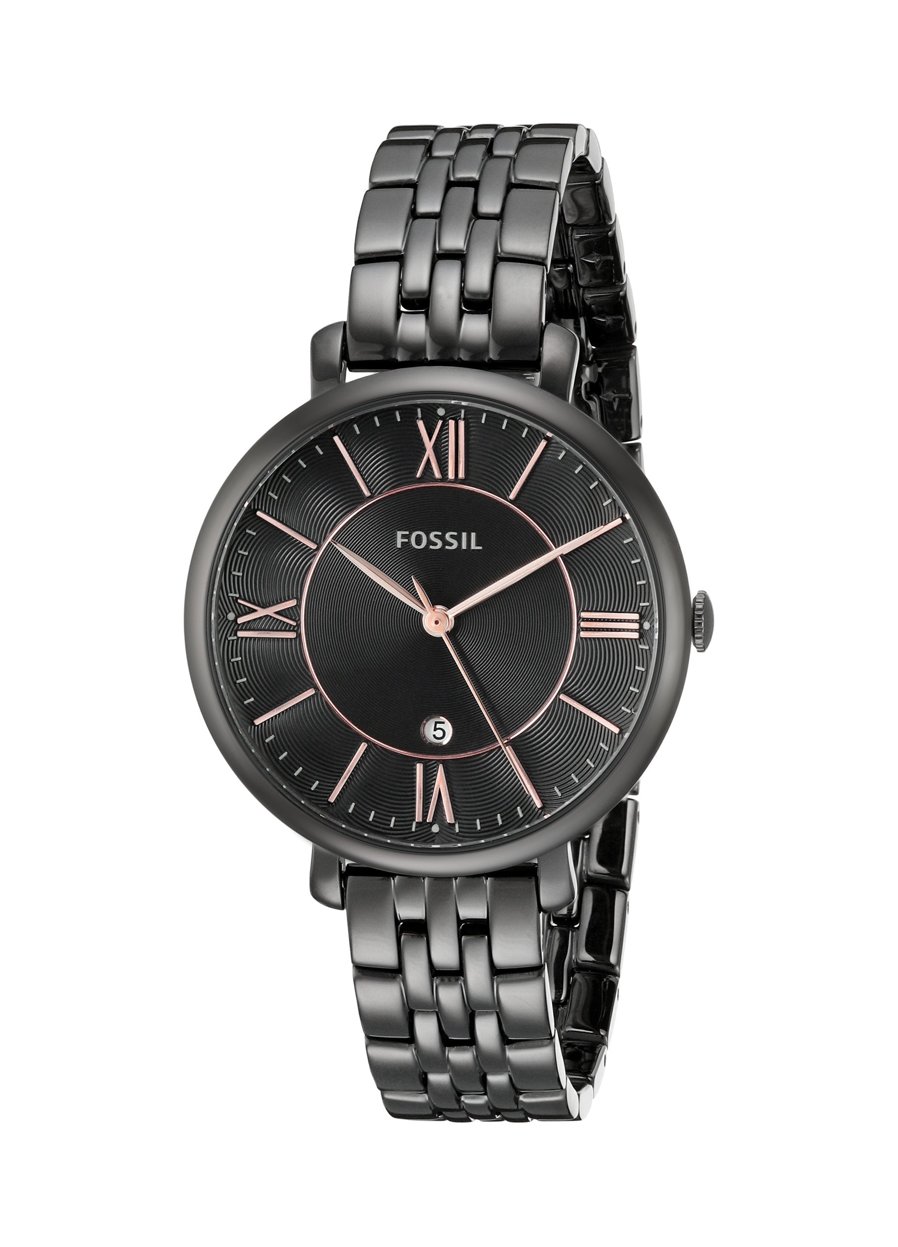 Fossil Jacqueline Black Dial Black Mesh Bracelet Watch for Women - ES3614 Watches Fossil   