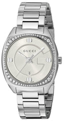 Gucci G Timeless GG2570 Diamonds Silver Dial Silver Steel Strap Watch For Women - YA142505 Watches Gucci   